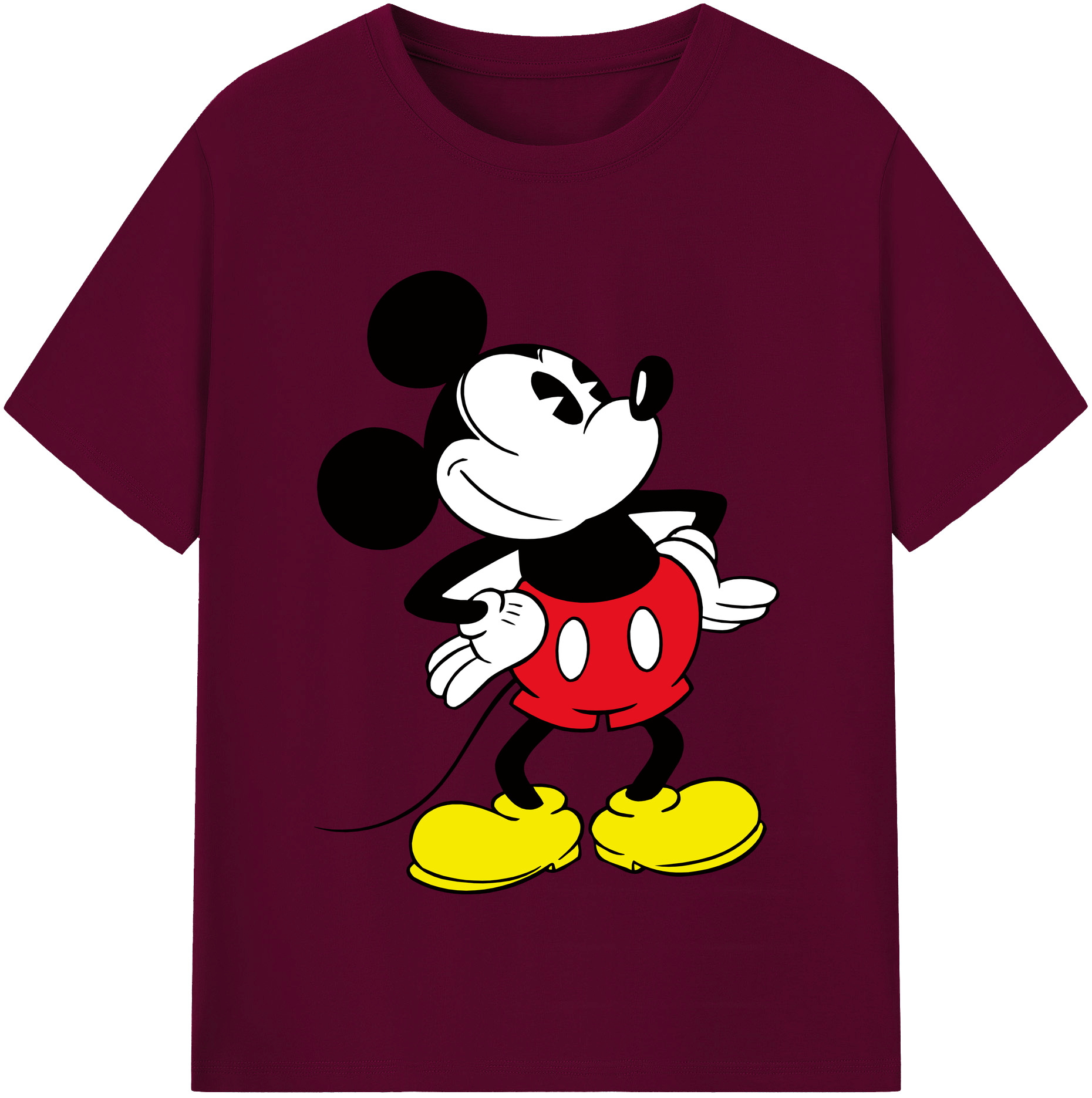 （画像用） ミッキーマウス Mickey Mouse レディースカジュアルプリントTシャツ（綿100％）